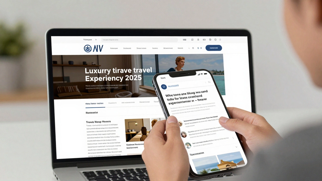 A user scrolling through an article with a subtle side banner on the left, both elements clearly visible on a desktop screen.